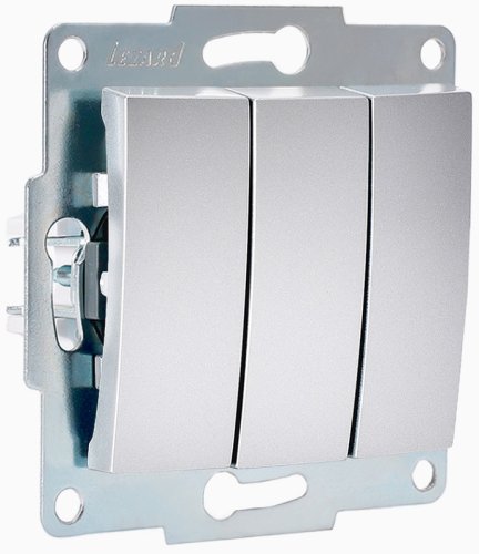 Выключатель без рамки Lezard Karina 3-кл. матовое серебро картинка